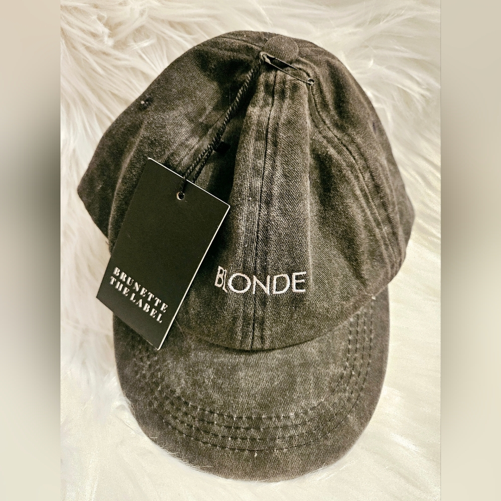 Blonde Brunette The Label Baseball Cap Hat Black Denim. Used Once. No Tags.